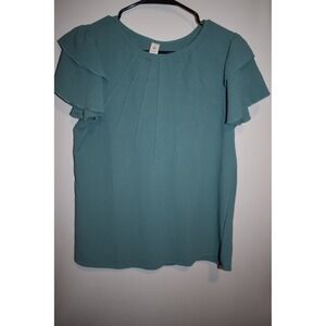 Women's Cap Sleeve Versatile Blouse Teal Size Small‎